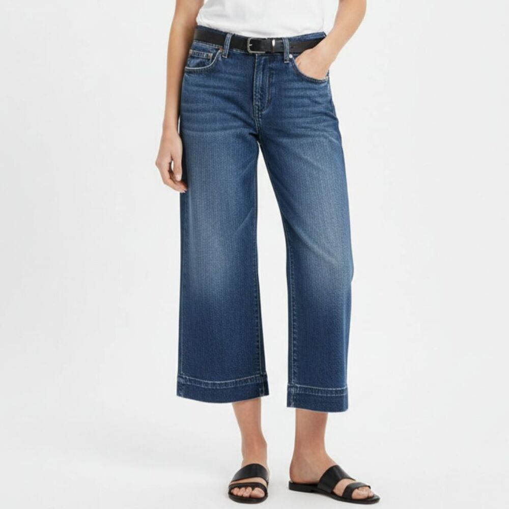 7FAMK Dojo Crop Capri Denim Blue Jeans 24